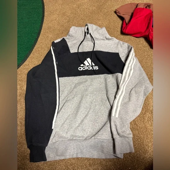 Adidas Two-Tone Black and Gray Sweatshirt - Picture 1 of 2